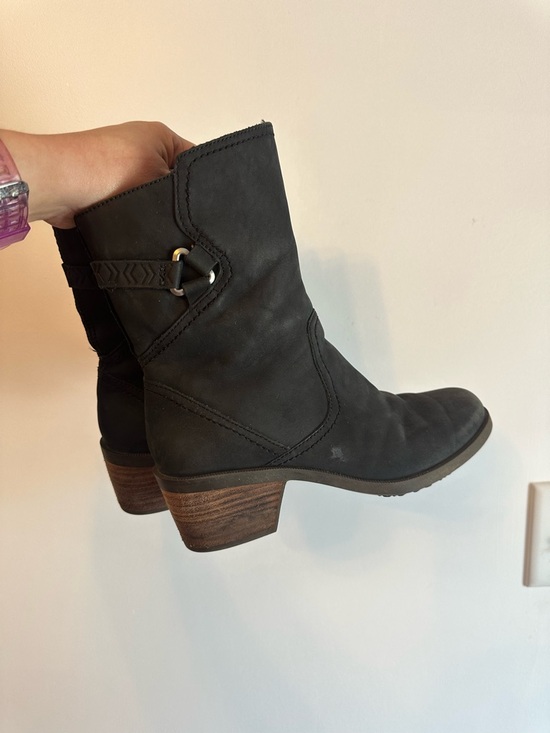 Teva Shoes - Teva Women's Black Mid-Calf Leather Block Heel Boots